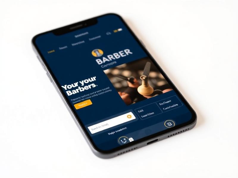 Barber Shops digital solution mockup